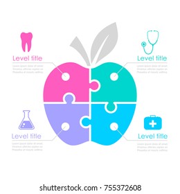 Medical infographics template for presentation vector illustration isolated on white background