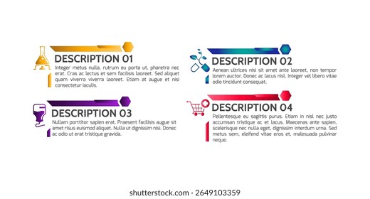 Medical infographics template. timeline with 4 steps, options. can be used for workflow diagram, info chart, web design