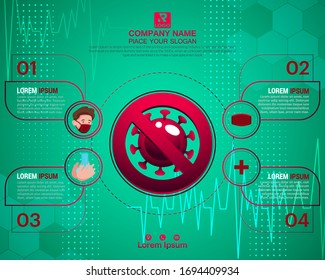 Medical Inforgraphy to covid 19 virus to give knowledge to public and move up your company name - Vector Illustration