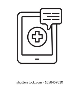 Medical information device simple line icon