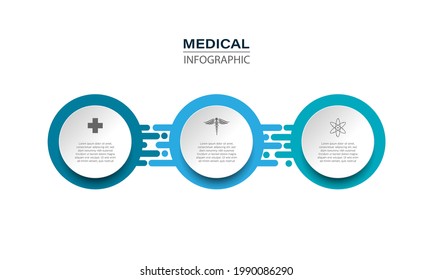 Información médica mostrar Diagrama de proceso Elemento abstracto del diagrama con paso, opción, sección o proceso Plantilla de negocio Vector para presentación Concepto creativo para infografía	