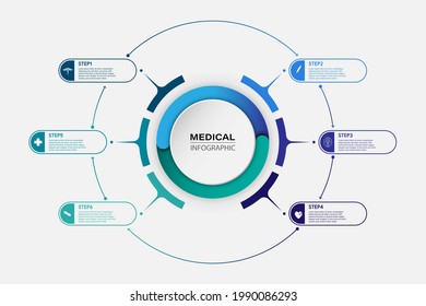 Medical information display Process chart Abstract element of the diagram diagram with step, option, section or process Vector business template for presentation Creative concept for infographic	
