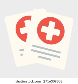 arquivo de informações médicas documento modelo de ilustração de vetor de cor plana design