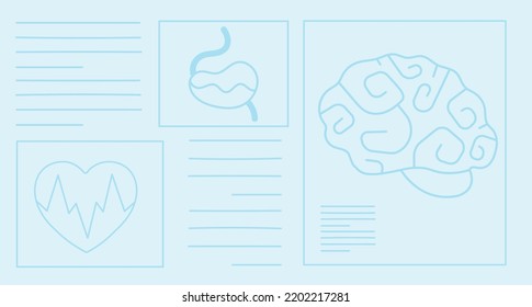 Medical Information Screen. Patient Health Indicators Frames. Vector Illustration