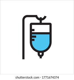 vector de icono de infusión médica, diseño simple