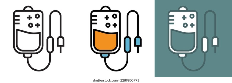 Medizinisches Infusionssymbol: Dieses Symbol stellt eine medizinische Infusion dar, die üblicherweise für die Verabreichung von Medikamenten oder Flüssigkeiten an einen Patienten verwendet wird.