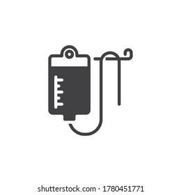 Medical Infusion vector icon. filled flat sign for mobile concept and web design. Blood bag glyph icon. Symbol, logo illustration. Vector graphics