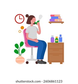 Medical Inhaler For Breathing Support Vector Illustration