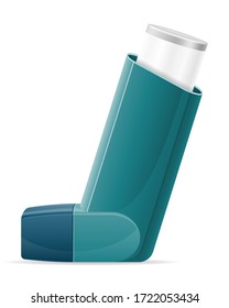 medical inhaler for patients with asthma and shortness of breath in the treatment and prevention of the disease vector illustration isolated on white background