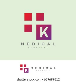 medical initial Letter K Logo design
