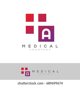 medical initial Letter A Logo design
