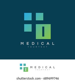 medical initial Letter I Logo design
