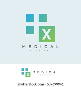 medical initial Letter X Logo design
