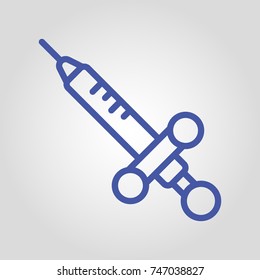 Medical injection isolated flat linear vector icon