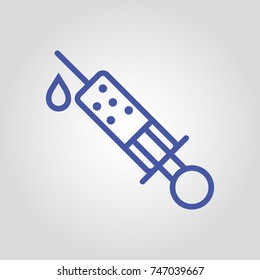 Medical injection isolated flat linear vector icon
