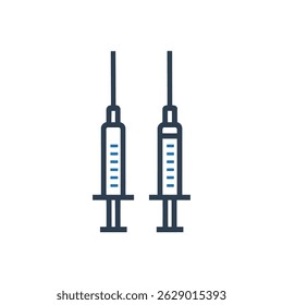 Medical Injection Syringe Icon Isolated On White Background