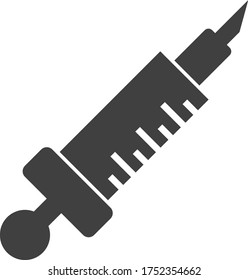 Ilustración vectorial de inyección médica. Una ilustración plana de diseño icónico de la inyección médica en un fondo blanco.