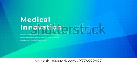 Medical innovation abstract background with smooth blue green gradient and soft light transitions. Clean modern design for healthcare, biotech, research, medical technology and digital health branding