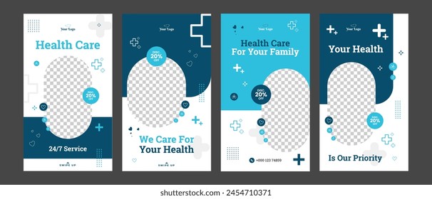 medical instagram stories design template for dentist clinic social media post banner design 