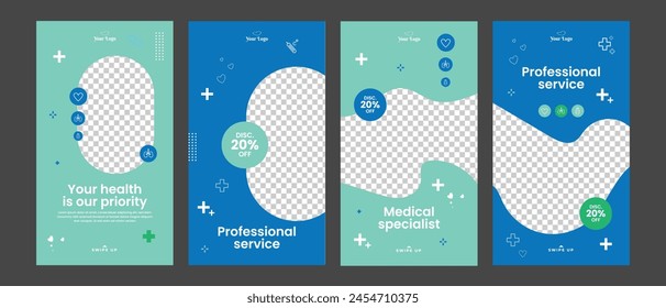 medical instagram stories design template for dentist clinic social media post banner design 