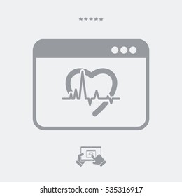 Medical instrument - Computer application for healtcare - vector flat icon