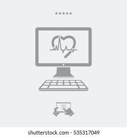 Medical instrument - Computer application for healtcare - vector flat icon