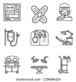 Medical Instruments icon set vector