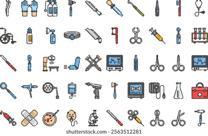 Medical instruments icons High-Quality Vector Icons Collection with Editable Stroke. Ideal for Professional and Creative Projects.