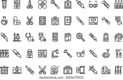 Medical instruments icons High-Quality Vector Icons Collection with Editable Stroke. Ideal for Professional and Creative Projects