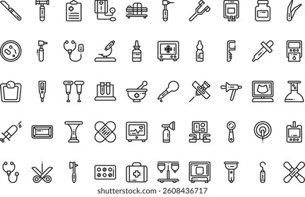 Medical instruments icons High-Quality Vector Icons Collection with Editable Stroke. Ideal for Professional and Creative Projects