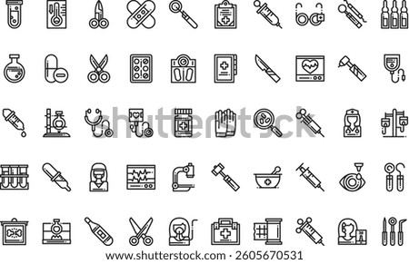 Medical instruments icons High-Quality Vector Icons Collection with Editable Stroke. Ideal for Professional and Creative Projects