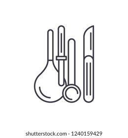 Medical instruments line icon concept. Medical instruments vector linear illustration, symbol, sign