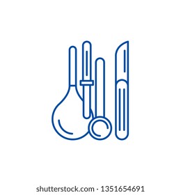Medical instruments line icon concept. Medical instruments flat  vector symbol, sign, outline illustration.