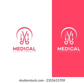 logotipo de instrumentos médicos Icono de plantilla de diseño Vector