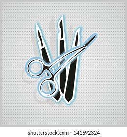medical instruments, scissors and scalpels