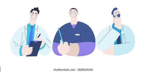 Medical insurance -best doctors -modern flat vector concept digital illustration - medical specialists - doctors and nurses portraits, team of doctors concept, medical office or laboratory