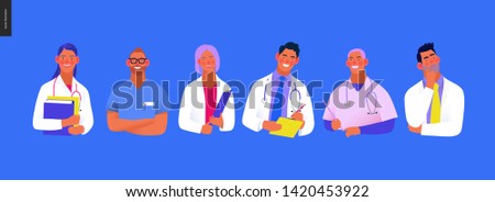 Medical insurance -best doctors -modern flat vector concept digital illustration - medical specialists - doctors and nurses portraits, team of doctors concept, medical office or laboratory