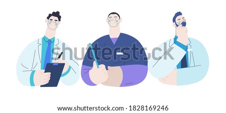 Medical insurance -best doctors -modern flat vector concept digital illustration - medical specialists - doctors and nurses portraits, team of doctors concept, medical office or laboratory