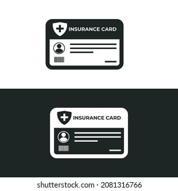 Medical Insurance Card Isolated Of Black And White