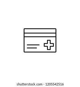 Medical Insurance Card Line Black Icon On White Background