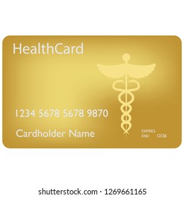 Medical insurance card. Medical service concept. Blank Health Care Medical Insurance Card Isolated On White Background