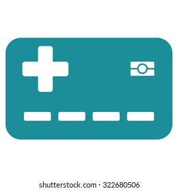Medical Insurance Card vector icon. Style is flat symbol, soft blue color, rounded angles, white background.