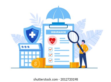 Medical insurance concept flat vector illustration banner and landing page