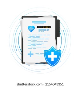 Medical insurance doctor.Illustration for concept design. Medical cardiac checkup