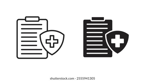 Medical insurance flat simple vector symbols illustration.