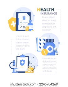 Medical insurance, health insurance,umbrella, healthcare, landing page flat illustration vector template