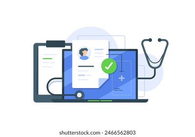 Krankenversicherung, Krankenversicherung, Regenschirm, Gesundheitswesen, Landing Page Flat Illustration Vektorgrafik Vorlage