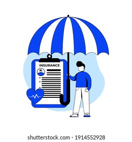 Medical Insurance icon concept vector illustration.Healthcare and medical service. medical document. can use for homepage, mobile apps, web banner. character cartoon Illustration flat style.