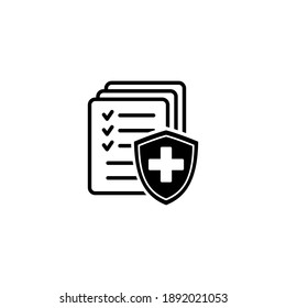 Medical insurance icon, Health insurance icon isolated on white background.