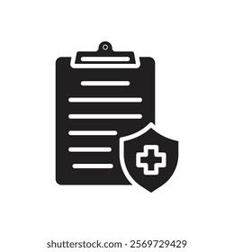 Medical insurance icon Line Art Logo set